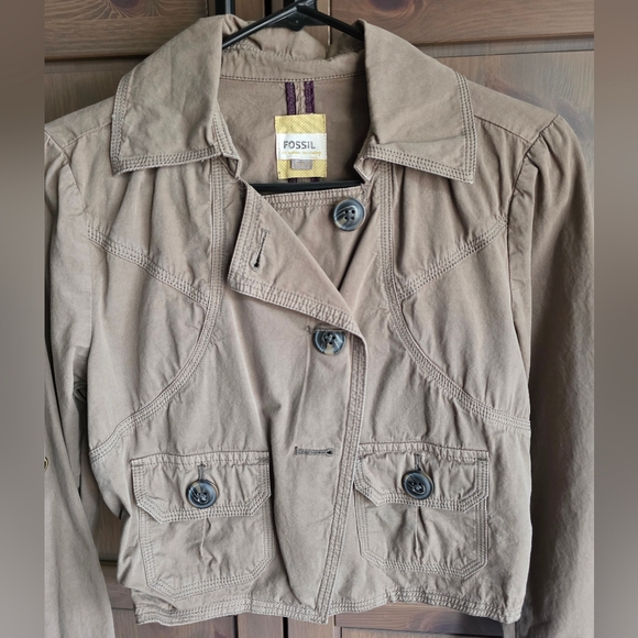Fossil Women's Tan Utility Jacket Size Small - Picture 3 of 8